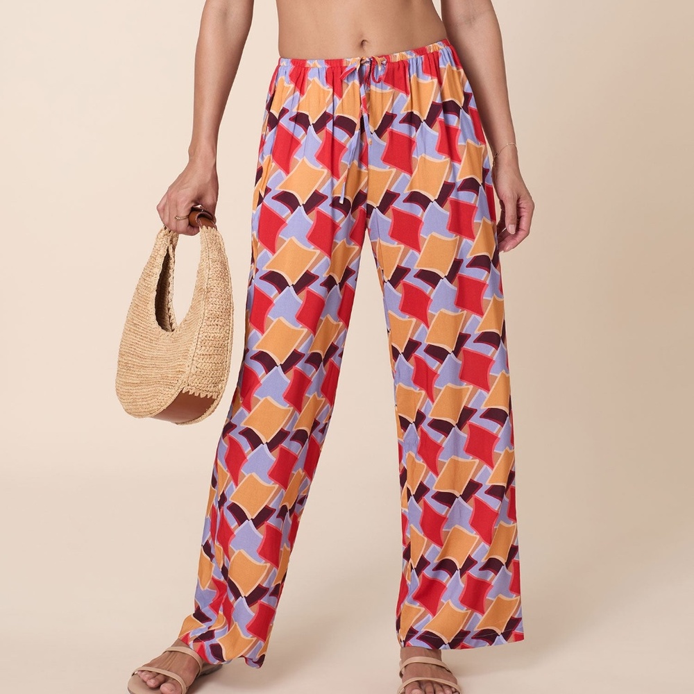 Andie The Coastal Pant - Lightweight Rayon - Mod Geo Size LMOD GEO / L